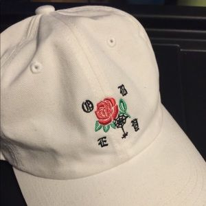 Obey White Rose Embroidered Dad Hat